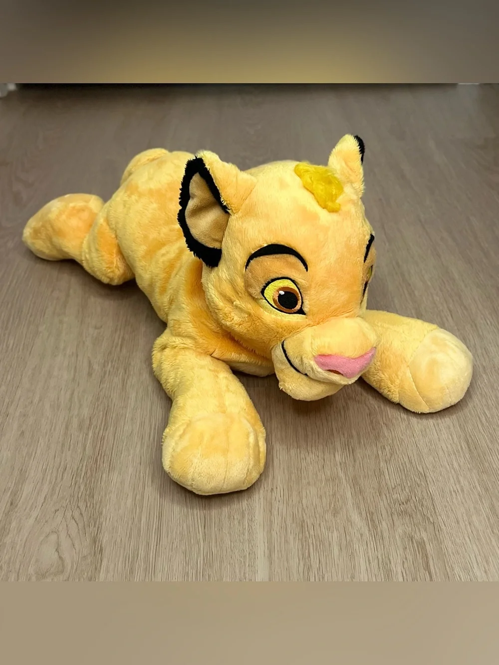Disney Yellow Simba Cub Plush with Pink Nose - Lion King